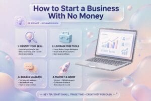 how to start a business with no money steps