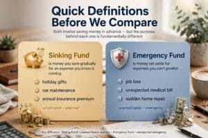 sinking fund vs emergency fund differences
