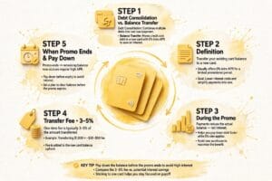 debt consolidation vs balance transfer comparison with calculator and credit cards