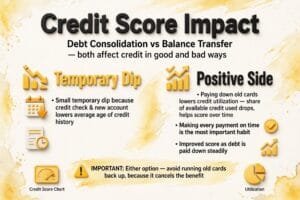 debt consolidation vs balance transfer comparison with calculator and credit cards