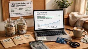 zero-based budgeting worksheet with income, expenses and every dollar assigned