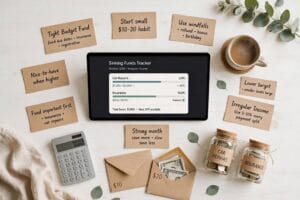 how to create a sinking fund with monthly savings goals for car repairs and gifts