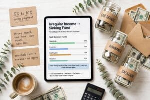 how much to put in a sinking fund with monthly savings amounts by category