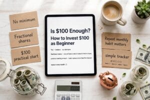 how to invest $100 as a beginner with a phone and growing savings
