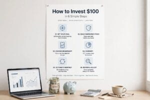 how to invest $100 as a beginner with a phone and growing savings