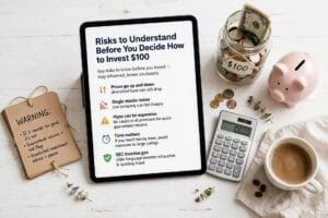 how to invest $100 as a beginner with a phone and growing savings