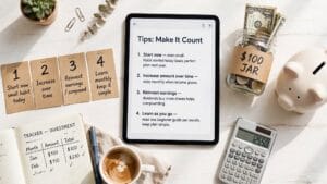 how to invest $100 as a beginner with a phone and growing savings