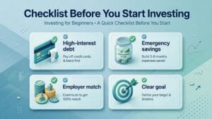 investing for beginners guide with a simple step-by-step plan and growing savings