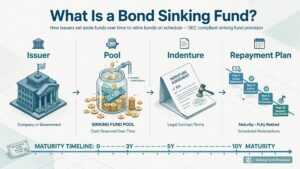 Bond sinking fund diagram showing an issuer setting aside money to repay bondholders